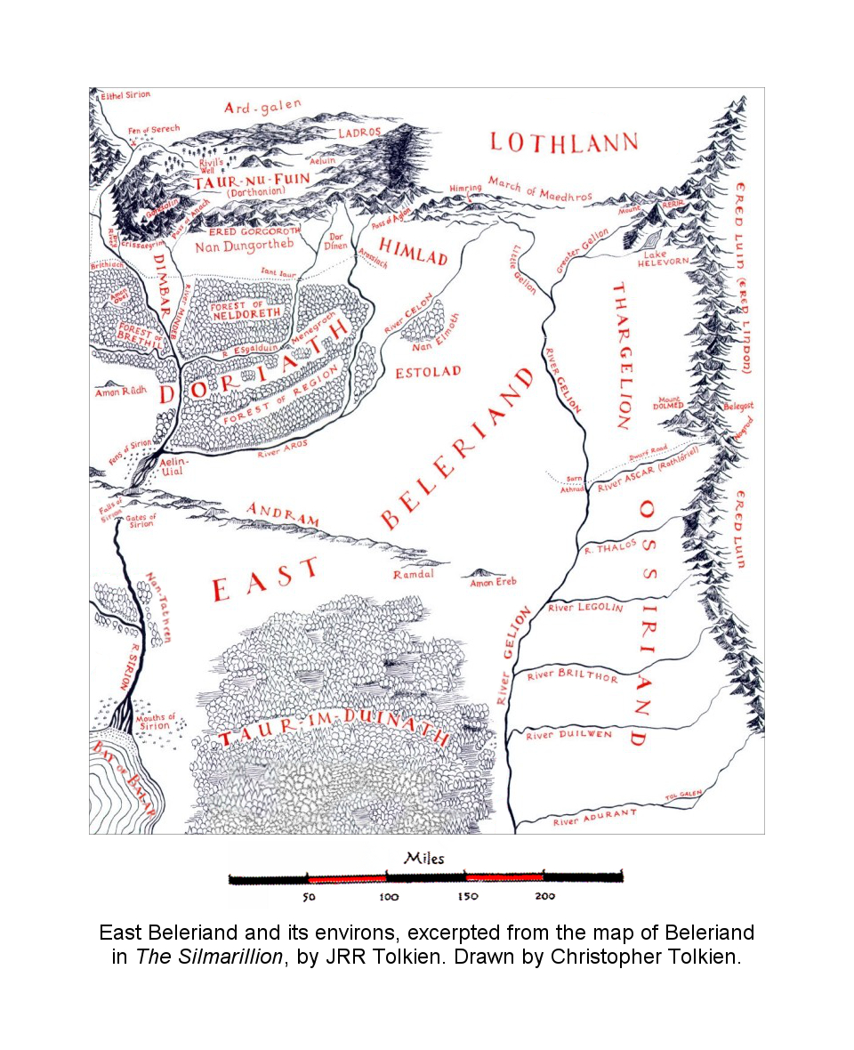 Map of Beleriand (Usefull when reading Silmarillon or tolkien books) Made  w/ Inkarnate. Thanks : r/TheSilmarillion